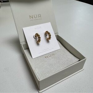 Nur Gold Twisted Small Hoop Earrings